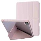 For iPad Pro 11 2024 Deformation Transparent Acrylic Leather Tablet Case(Pink) - 1