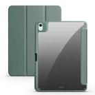 For iPad Air 11 2024 Acrylic 3-folding Smart Leather Tablet Case(Dark Green) - 1