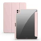 For iPad Pro 11 2024 Acrylic 3-folding Smart Leather Tablet Case(Pink) - 1