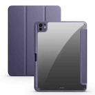 For iPad Pro 13 2024 Acrylic 3-folding Smart Leather Tablet Case(Purple) - 1