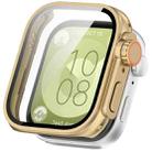 For Huawei Watch Fit3 PC + Tempered Glass Film Full Coverage Watch Protective Case(Champagne Gold) - 1