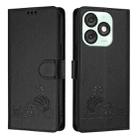 For itel A50 Cat Rat Embossed Pattern RFID Leather Phone Case with Lanyard(Black) - 2