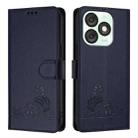 For itel A50 Cat Rat Embossed Pattern RFID Leather Phone Case with Lanyard(Blue) - 2