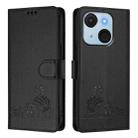 For itel A50C Cat Rat Embossed Pattern RFID Leather Phone Case with Lanyard(Black) - 2