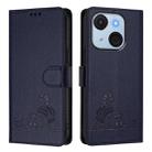 For itel A50C Cat Rat Embossed Pattern RFID Leather Phone Case with Lanyard(Blue) - 2