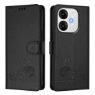 For itel A80 4G Cat Rat Embossed Pattern RFID Leather Phone Case with Lanyard(Black) - 2