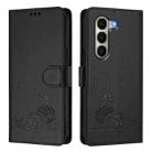 For Itel A95 5G Cat Rat Embossed Pattern RFID Leather Phone Case with Lanyard(Black) - 2