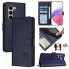 For Itel A95 5G Cat Rat Embossed Pattern RFID Leather Phone Case with Lanyard(Blue) - 1
