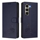 For Itel A95 5G Cat Rat Embossed Pattern RFID Leather Phone Case with Lanyard(Blue) - 2