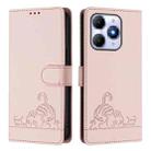 For Itel A90 Cat Rat Embossed Pattern RFID Leather Phone Case with Lanyard(Pink) - 2
