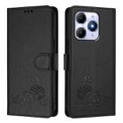 For Itel A90 Cat Rat Embossed Pattern RFID Leather Phone Case with Lanyard(Black) - 2