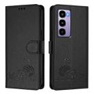 For Itel City 100 Cat Rat Embossed Pattern RFID Leather Phone Case with Lanyard(Black) - 2