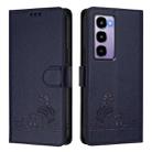 For Itel City 100 Cat Rat Embossed Pattern RFID Leather Phone Case with Lanyard(Blue) - 2