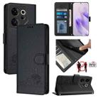 For Tecno Camon 20 Premier 5G / CK9N Cat Rat Embossed Pattern RFID Leather Phone Case with Lanyard(Black) - 1