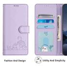 For Tecno Pova 6 Neo Cat Rat Embossed Pattern RFID Leather Phone Case with Lanyard(Purple) - 2