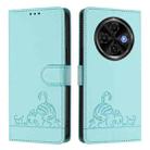 For Tecno Spark 30C 5G / Pop 9 5G Cat Rat Embossed Pattern RFID Leather Phone Case with Lanyard(Mint Green) - 2