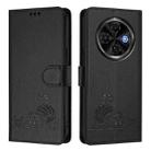 For Tecno Spark 30C 5G / Pop 9 5G Cat Rat Embossed Pattern RFID Leather Phone Case with Lanyard(Black) - 2