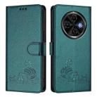 For Tecno Spark 30C 5G / Pop 9 5G Cat Rat Embossed Pattern RFID Leather Phone Case with Lanyard(Peacock Green) - 1