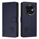 For Tecno Spark 30C 5G / Pop 9 5G Cat Rat Embossed Pattern RFID Leather Phone Case with Lanyard(Blue) - 2