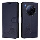 For Tecno Camon 40 Premier Cat Rat Embossed Pattern RFID Leather Phone Case with Lanyard(Blue) - 2