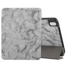 For iPad Air 11 2024 Three-fold Marble Texture Protective Tablet Case with Pen Slot(Black Gray) - 1