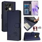 For Infinix Note 40 Pro 4G X6850 Cat Rat Embossed Pattern RFID Leather Phone Case with Lanyard(Blue) - 1