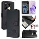 For Infinix Note 40 Pro 5G X6851 Cat Rat Embossed Pattern RFID Leather Phone Case with Lanyard(Black) - 1