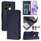 For Infinix Note 40 Pro 5G X6851 Cat Rat Embossed Pattern RFID Leather Phone Case with Lanyard(Blue) - 1