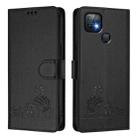 For Infinix Hot 10i Cat Rat Embossed Pattern RFID Leather Phone Case with Lanyard(Black) - 2