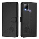 For Infinix Hot 10T / 10s Cat Rat Embossed Pattern RFID Leather Phone Case with Lanyard(Black) - 2