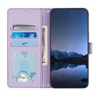 For Infinix Hot 50 4G Cat Rat Embossed Pattern RFID Leather Phone Case with Lanyard(Purple) - 3