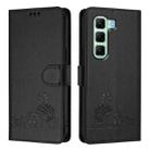 For Infinix Hot 50 5G Cat Rat Embossed Pattern RFID Leather Phone Case with Lanyard(Black) - 2