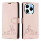 For Infinix Note 40X 5G Cat Rat Embossed Pattern RFID Leather Phone Case with Lanyard(Pink) - 2