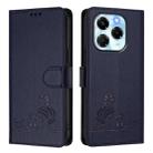 For Infinix Note 40X 5G Cat Rat Embossed Pattern RFID Leather Phone Case with Lanyard(Blue) - 2