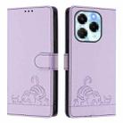 For Infinix Note 40X 5G Cat Rat Embossed Pattern RFID Leather Phone Case with Lanyard(Purple) - 2