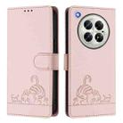 For Infinix Zero 40 4G / 5G Cat Rat Embossed Pattern RFID Leather Phone Case with Lanyard(Pink) - 2