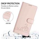 For Infinix Hot 50 Pro+ 4G Cat Rat Embossed Pattern RFID Leather Phone Case with Lanyard(Pink) - 3