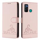 For Infinix Hot 9 / Hot 9 Pro Cat Rat Embossed Pattern RFID Leather Phone Case with Lanyard(Pink) - 2
