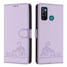 For Infinix Hot 9 / Hot 9 Pro Cat Rat Embossed Pattern RFID Leather Phone Case with Lanyard(Purple) - 2