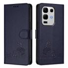 For Infinix Note 50s Cat Rat Embossed Pattern RFID Leather Phone Case with Lanyard(Blue) - 2