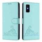 For Infinix GT 30 Pro Cat Rat Embossed Pattern RFID Leather Phone Case with Lanyard(Mint Green) - 2