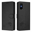 For Infinix GT 30 Pro Cat Rat Embossed Pattern RFID Leather Phone Case with Lanyard(Black) - 2