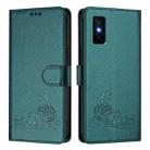 For Infinix GT 30 Pro Cat Rat Embossed Pattern RFID Leather Phone Case with Lanyard(Peacock Green) - 2
