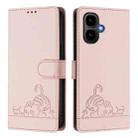 For Infinix Smart 10 4G / Tecno Pop 10 Cat Rat Embossed Pattern RFID Leather Phone Case with Lanyard(Pink) - 2