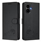 For Infinix Smart 10 4G / Tecno Pop 10 Cat Rat Embossed Pattern RFID Leather Phone Case with Lanyard(Black) - 2