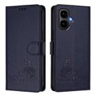 For Infinix Smart 10 4G / Tecno Pop 10 Cat Rat Embossed Pattern RFID Leather Phone Case with Lanyard(Blue) - 2