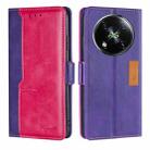 For Itel RS4 4G Contrast Color Side Buckle Leather Phone Case(Purple + Rose Red) - 1