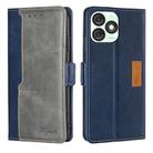 For Itel A50 4G Contrast Color Side Buckle Leather Phone Case(Blue + Grey) - 1