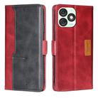 For Itel A50 4G Contrast Color Side Buckle Leather Phone Case(Red + Black) - 1