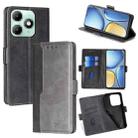 For itel A90 4G Contrast Color Side Buckle Leather Phone Case(Black + Grey) - 1